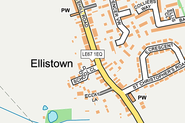 LE67 1EQ map - OS OpenMap – Local (Ordnance Survey)