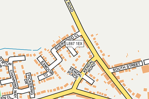 LE67 1EX map - OS OpenMap – Local (Ordnance Survey)