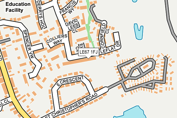 LE67 1FJ map - OS OpenMap – Local (Ordnance Survey)