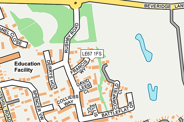 LE67 1FS map - OS OpenMap – Local (Ordnance Survey)