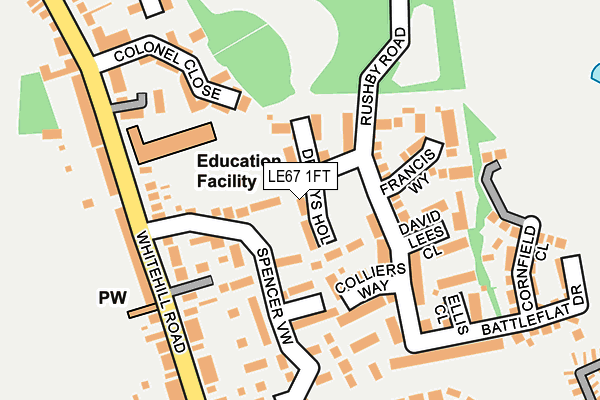 LE67 1FT map - OS OpenMap – Local (Ordnance Survey)