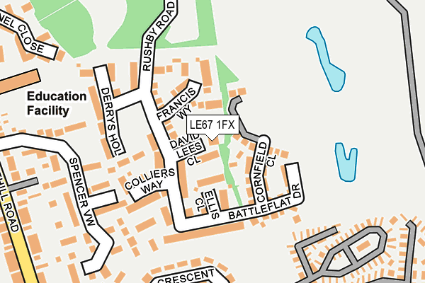 LE67 1FX map - OS OpenMap – Local (Ordnance Survey)