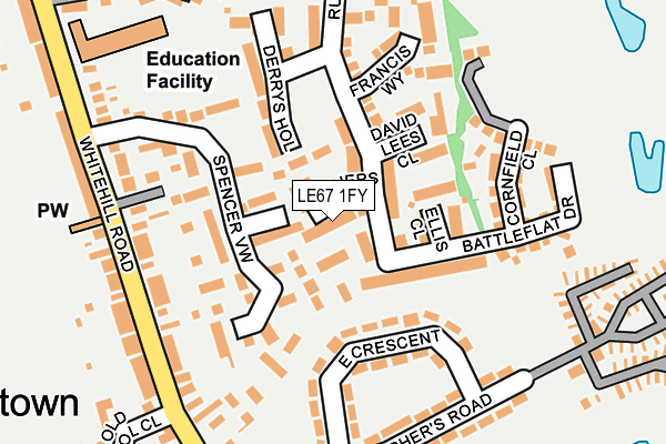 LE67 1FY map - OS OpenMap – Local (Ordnance Survey)
