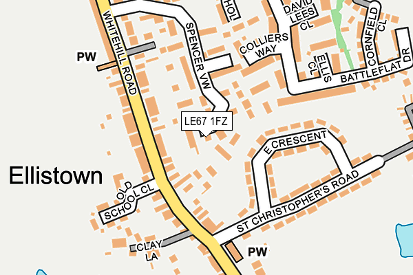 LE67 1FZ map - OS OpenMap – Local (Ordnance Survey)