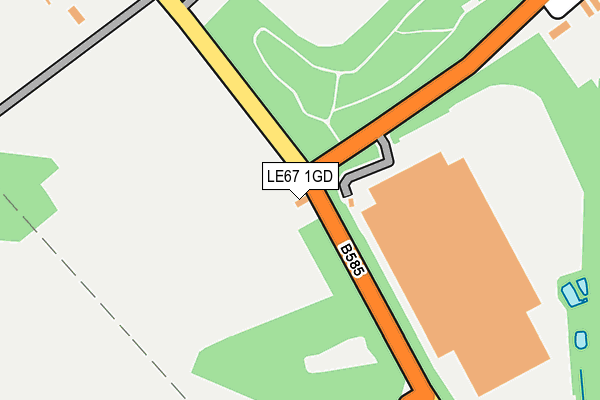 LE67 1GD map - OS OpenMap – Local (Ordnance Survey)