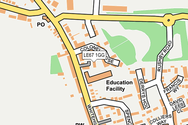 LE67 1GG map - OS OpenMap – Local (Ordnance Survey)