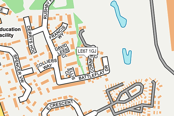 LE67 1GJ map - OS OpenMap – Local (Ordnance Survey)