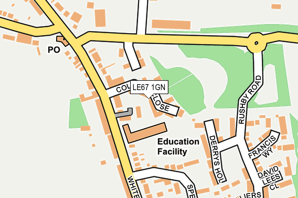 LE67 1GN map - OS OpenMap – Local (Ordnance Survey)