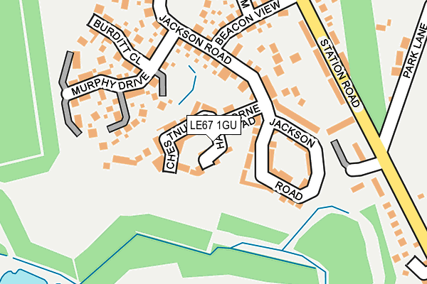 LE67 1GU map - OS OpenMap – Local (Ordnance Survey)