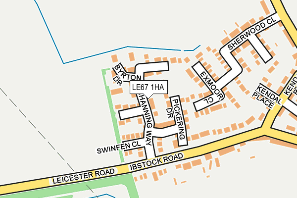 LE67 1HA map - OS OpenMap – Local (Ordnance Survey)