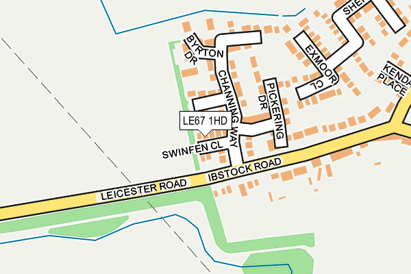 LE67 1HD map - OS OpenMap – Local (Ordnance Survey)