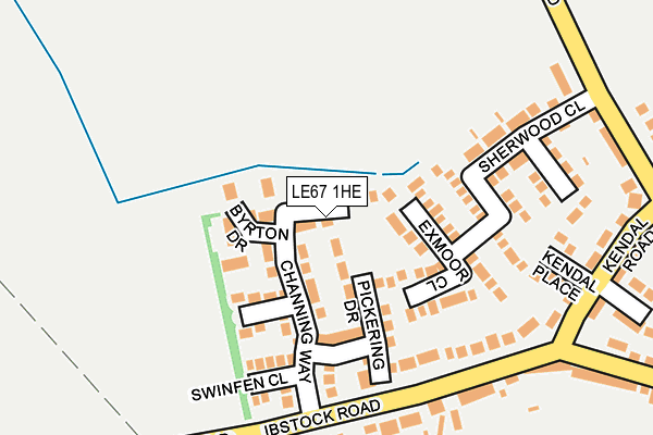 LE67 1HE map - OS OpenMap – Local (Ordnance Survey)