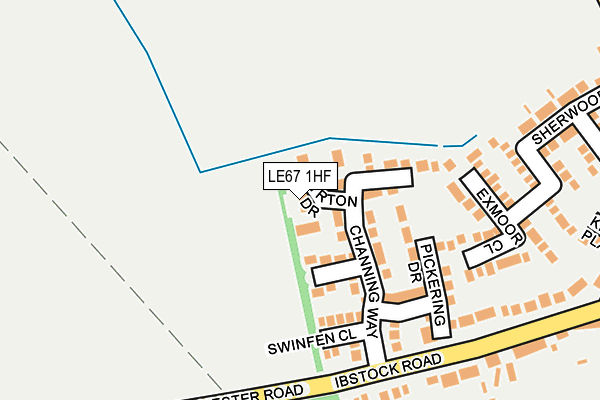 LE67 1HF map - OS OpenMap – Local (Ordnance Survey)