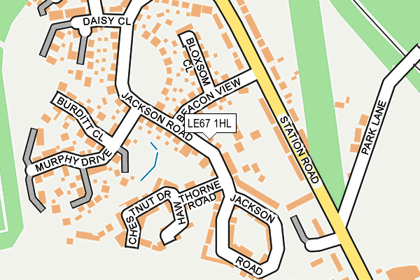 LE67 1HL map - OS OpenMap – Local (Ordnance Survey)