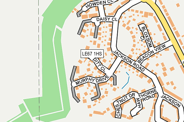 LE67 1HS map - OS OpenMap – Local (Ordnance Survey)
