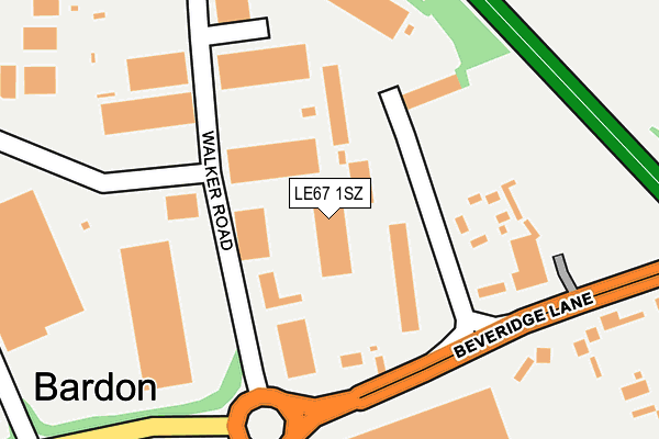 LE67 1SZ map - OS OpenMap – Local (Ordnance Survey)