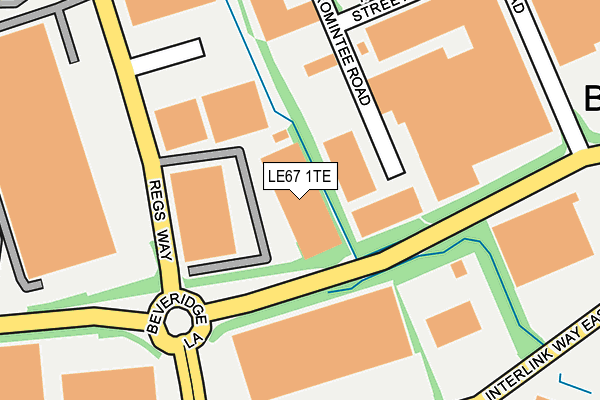 LE67 1TE map - OS OpenMap – Local (Ordnance Survey)