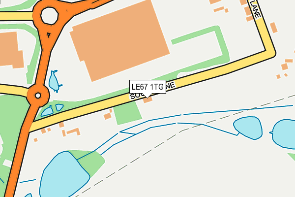 LE67 1TG map - OS OpenMap – Local (Ordnance Survey)