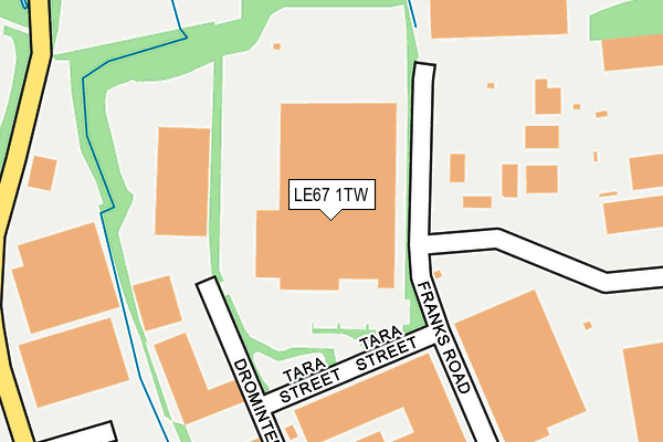 LE67 1TW map - OS OpenMap – Local (Ordnance Survey)