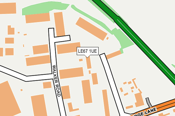 LE67 1UE map - OS OpenMap – Local (Ordnance Survey)
