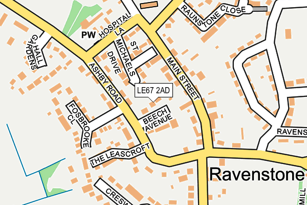 LE67 2AD map - OS OpenMap – Local (Ordnance Survey)