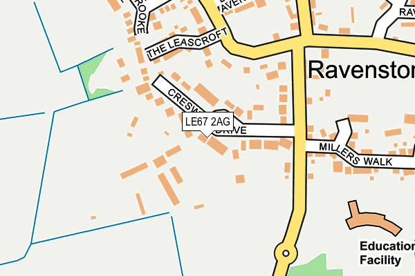 LE67 2AG map - OS OpenMap – Local (Ordnance Survey)