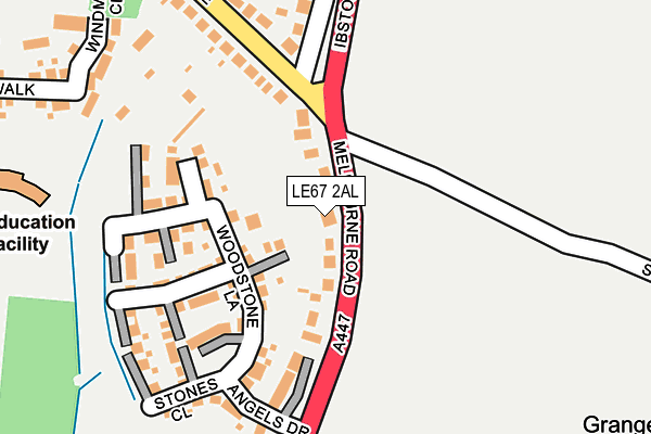 LE67 2AL map - OS OpenMap – Local (Ordnance Survey)