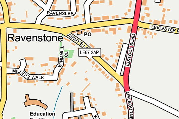 LE67 2AP map - OS OpenMap – Local (Ordnance Survey)