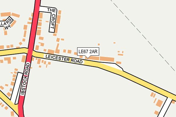 LE67 2AR map - OS OpenMap – Local (Ordnance Survey)