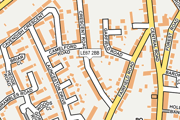 LE67 2BB map - OS OpenMap – Local (Ordnance Survey)