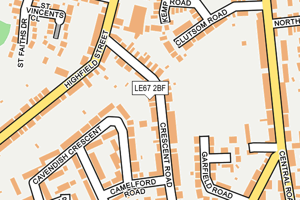 LE67 2BF map - OS OpenMap – Local (Ordnance Survey)