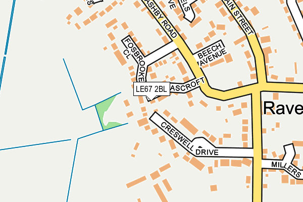 LE67 2BL map - OS OpenMap – Local (Ordnance Survey)