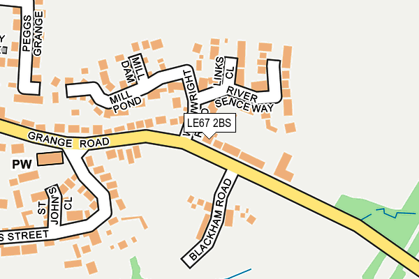 LE67 2BS map - OS OpenMap – Local (Ordnance Survey)