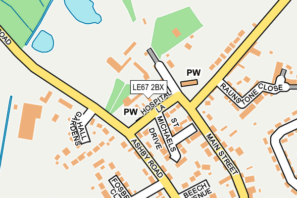 LE67 2BX map - OS OpenMap – Local (Ordnance Survey)