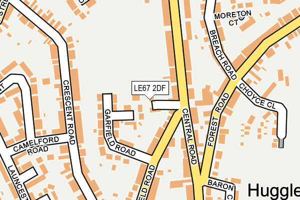 LE67 2DF map - OS OpenMap – Local (Ordnance Survey)