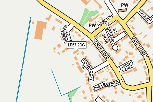 LE67 2DG map - OS OpenMap – Local (Ordnance Survey)