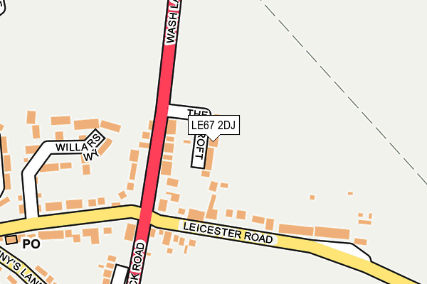 LE67 2DJ map - OS OpenMap – Local (Ordnance Survey)