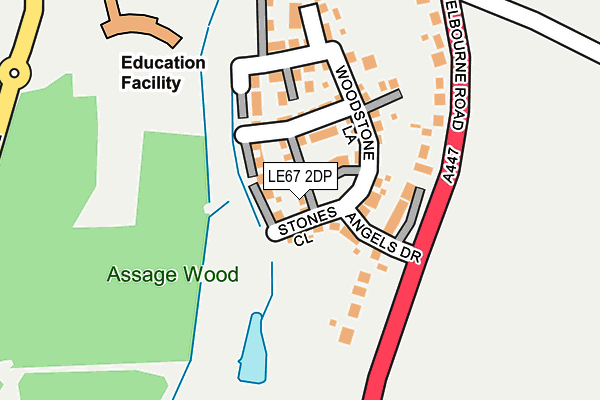 LE67 2DP map - OS OpenMap – Local (Ordnance Survey)