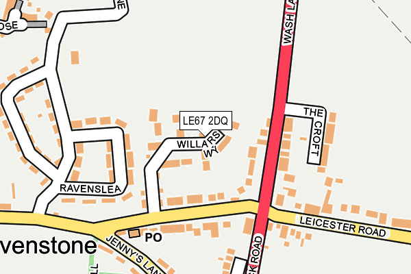 LE67 2DQ map - OS OpenMap – Local (Ordnance Survey)
