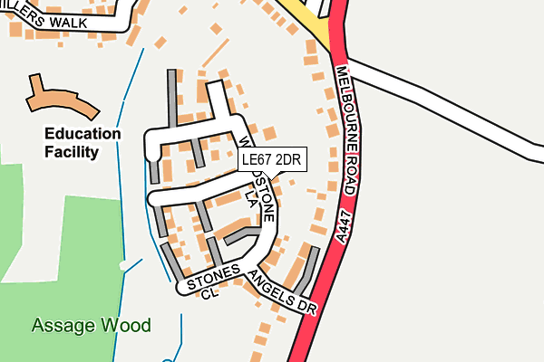 LE67 2DR map - OS OpenMap – Local (Ordnance Survey)