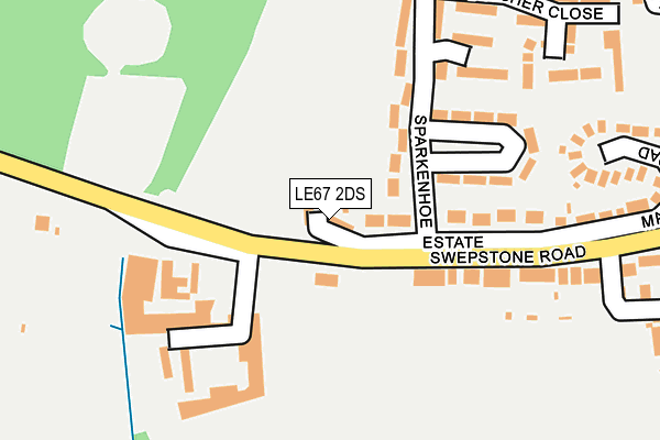 LE67 2DS map - OS OpenMap – Local (Ordnance Survey)