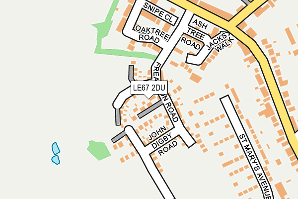 LE67 2DU map - OS OpenMap – Local (Ordnance Survey)
