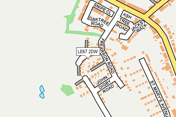 LE67 2DW map - OS OpenMap – Local (Ordnance Survey)