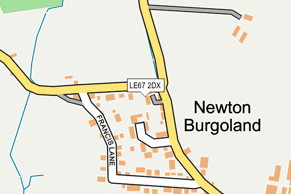 LE67 2DX map - OS OpenMap – Local (Ordnance Survey)