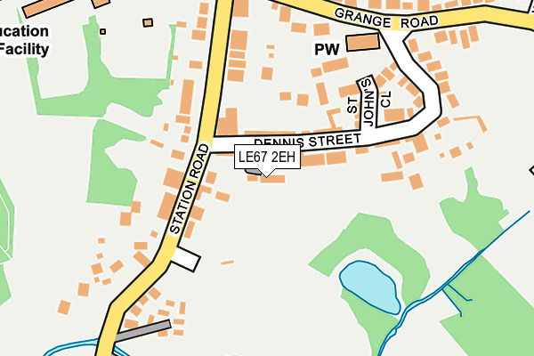 LE67 2EH map - OS OpenMap – Local (Ordnance Survey)