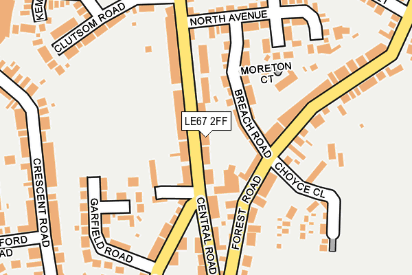 LE67 2FF map - OS OpenMap – Local (Ordnance Survey)