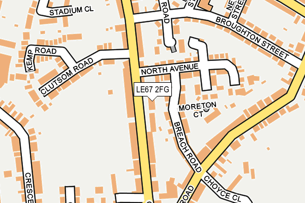 LE67 2FG map - OS OpenMap – Local (Ordnance Survey)