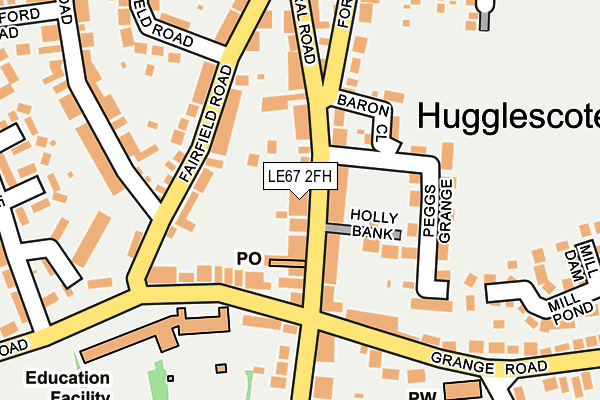 LE67 2FH map - OS OpenMap – Local (Ordnance Survey)