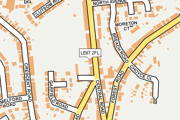 LE67 2FL map - OS OpenMap – Local (Ordnance Survey)