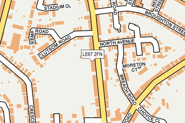 LE67 2FN map - OS OpenMap – Local (Ordnance Survey)